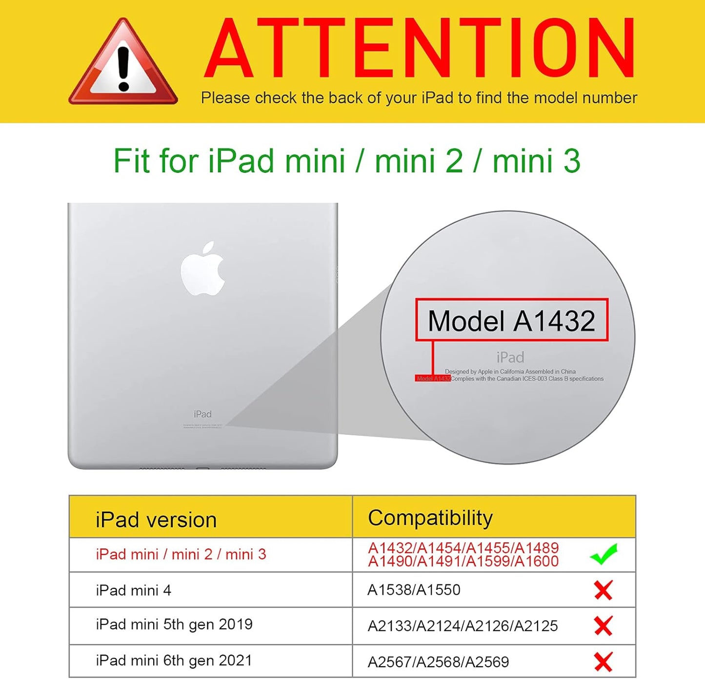 Slim Fit Case for Ipad Mini 1/2/3 - Folio Cover with Auto Sleep/Wake Feature, Magnetic Closure, for Watching Multimedia, Reading, Portable Productivity