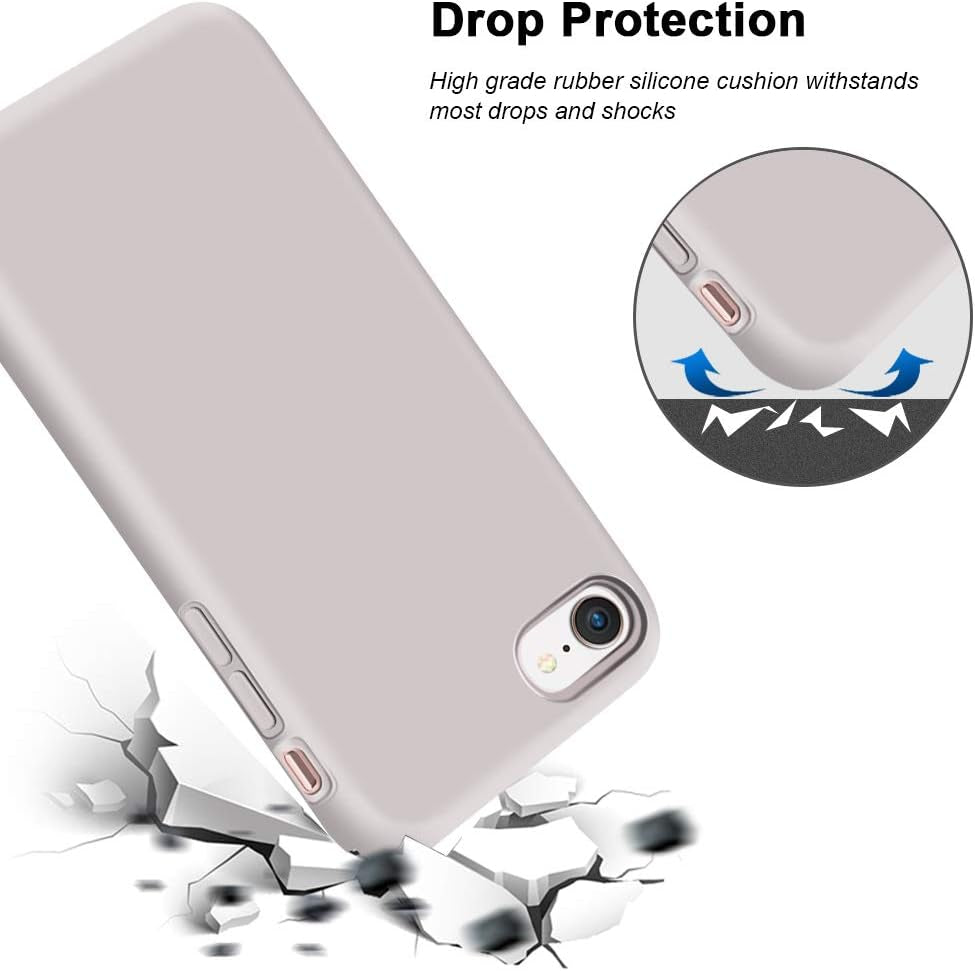 Case for Iphone SE 2022/2020, for Iphone 8 Case, for Iphone 7, Non-Slip Liquid Silicone Gel Rubber Bumper Phone Cover Soft Microfiber Lining Hard Shockproof Protective Cover 4.7", Lavender