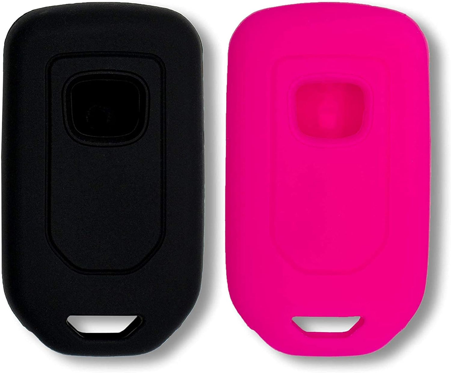 Silicone Key Fob Cover for Honda Accord Civic CR-V CRV Pilot Passport Insight EX EX-L Touring | Car Accessory | Key Protection Case - 2 Pcs (Black & Pink)