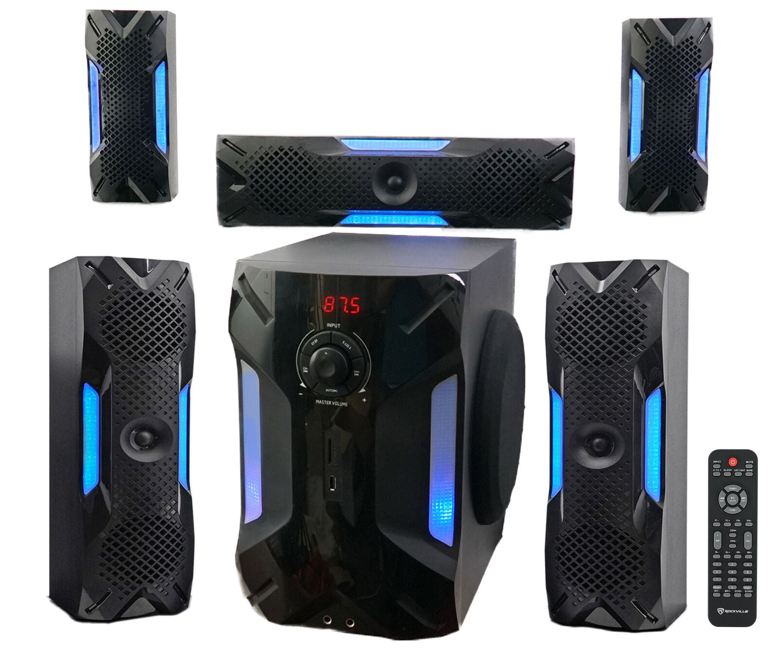 Rockville HTS56 1000W 5.1 Channel Home Theater System/Bluetoo