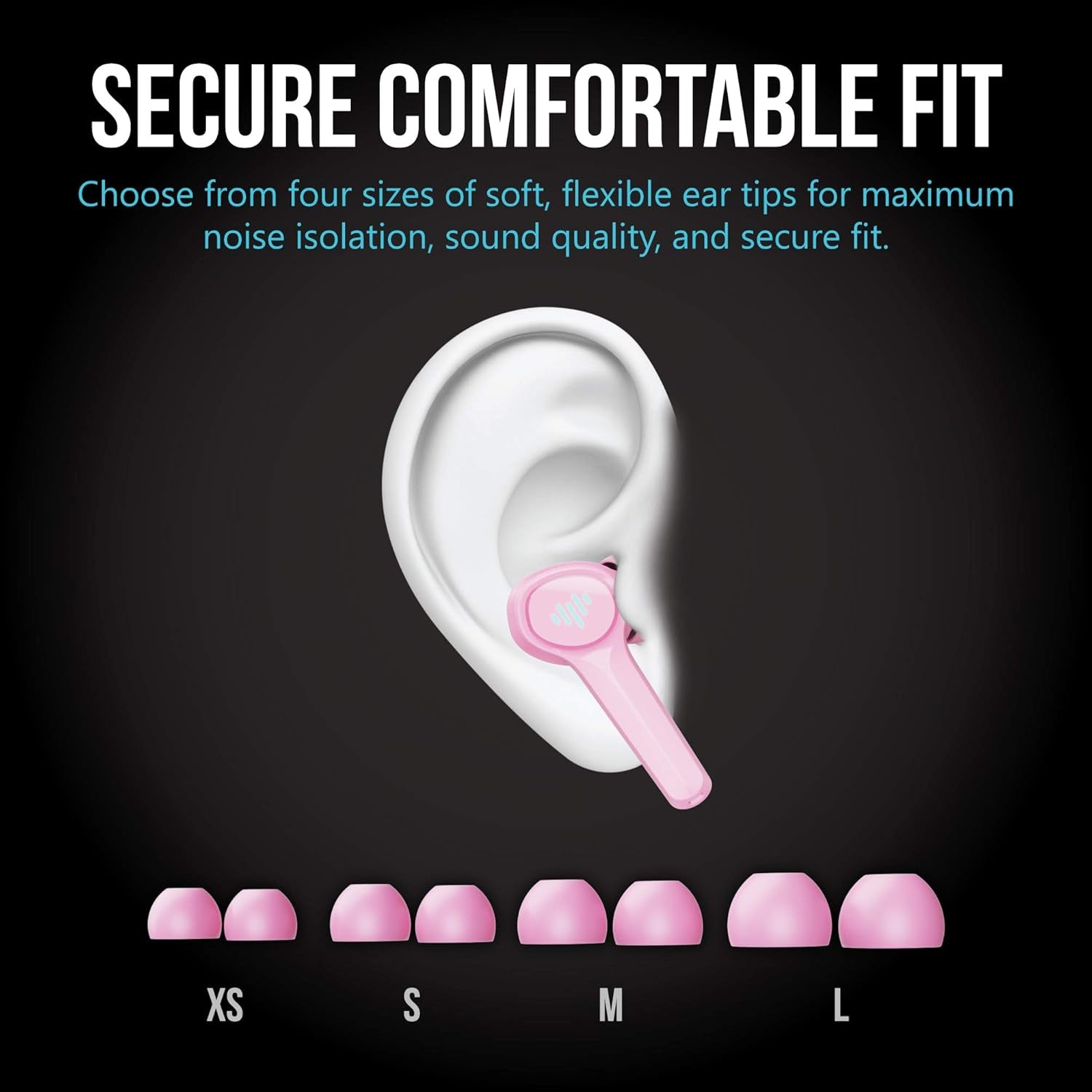 SG100 Gaming Wireless Earbuds, Bluetooth In-Ear with Changing LED Lights Ultra-Low 60Ms Latency and Hands-Free Call MEMS Microphone, Includes Compact Charging Case and 4 Ear Tips, Pink