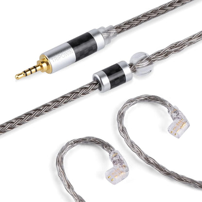 Zonie IEM Cable, 16 Core Silver Plated Earphone Upgraded Cords, 1.25M SPC in Ear Monitor Cable for KZ ZS10 PRO 2 AS10 PRO Tangzu Wan’Er SIMGOT Em6L(Recessed 2Pin, 2.5Mm) (Grey)