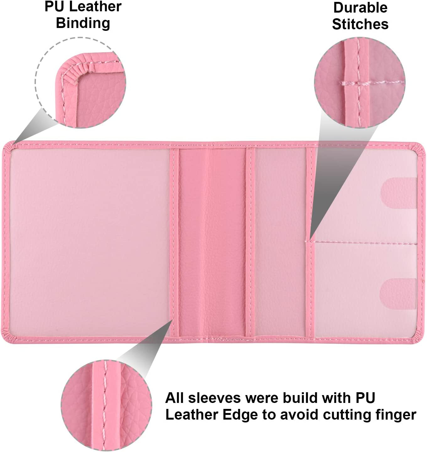 Car Registration and Insurance Holder, Vehicle Glove Box Car Organizer Men Women Wallet Accessories Case for Cards, Essential Document, Driver License, Pink