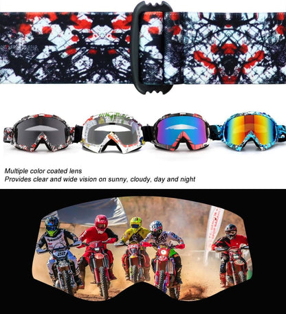 Dirt Bike ATV Goggles UV400 Motorcycle Goggles for Men Women Youth Motocross Riding Goggles Windproof Dustproof