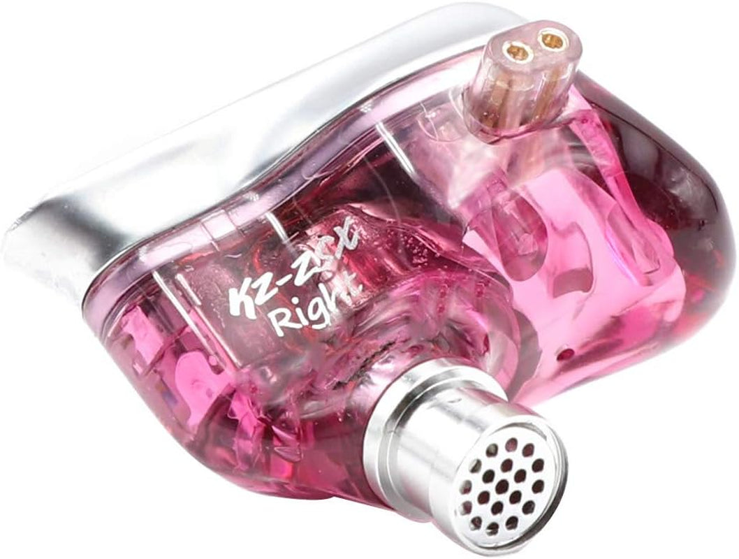 KZ ZSX 5BA+1DD 6 Driver Hybrid In-Ear Hifi Earphones with Zinc Alloy Faceplate, Recessed 2 Pin Detachable Cable for Audiophile Musician (With Mic, Purple)