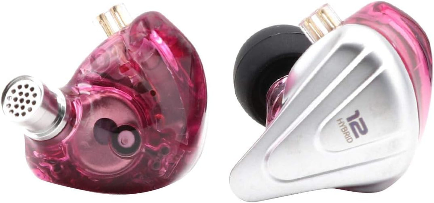 KZ ZSX 5BA+1DD 6 Driver Hybrid In-Ear Hifi Earphones with Zinc Alloy Faceplate, Recessed 2 Pin Detachable Cable for Audiophile Musician (With Mic, Purple)