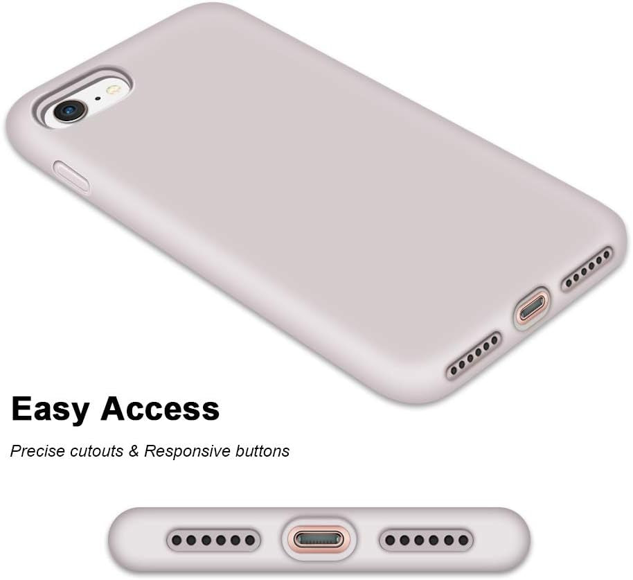 Case for Iphone SE 2022/2020, for Iphone 8 Case, for Iphone 7, Non-Slip Liquid Silicone Gel Rubber Bumper Phone Cover Soft Microfiber Lining Hard Shockproof Protective Cover 4.7", Lavender