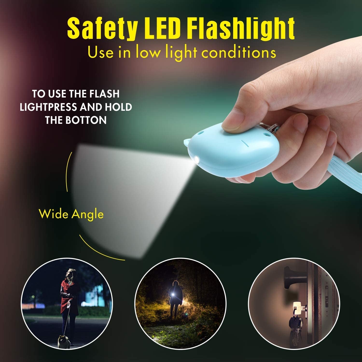 Safe Sound Personal Alarm,  3 Pack 130 Db Loud Siren Song Emergency Self-Defense Security Alarm Keychain with LED Light, Personal Sound Safety Siren for Women, Men, Children, Elderly