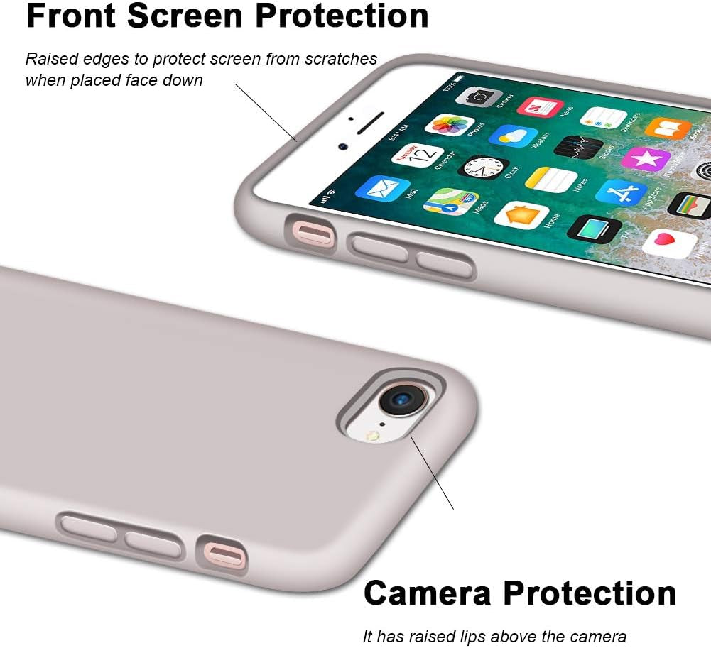 Case for Iphone SE 2022/2020, for Iphone 8 Case, for Iphone 7, Non-Slip Liquid Silicone Gel Rubber Bumper Phone Cover Soft Microfiber Lining Hard Shockproof Protective Cover 4.7", Lavender