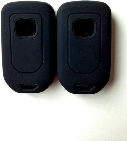 Silicone Key Fob Cover for Honda Accord Civic CR-V CRV Pilot Passport Insight EX EX-L Touring | Car Accessory | Key Protection Case - 2 Pcs (Black)