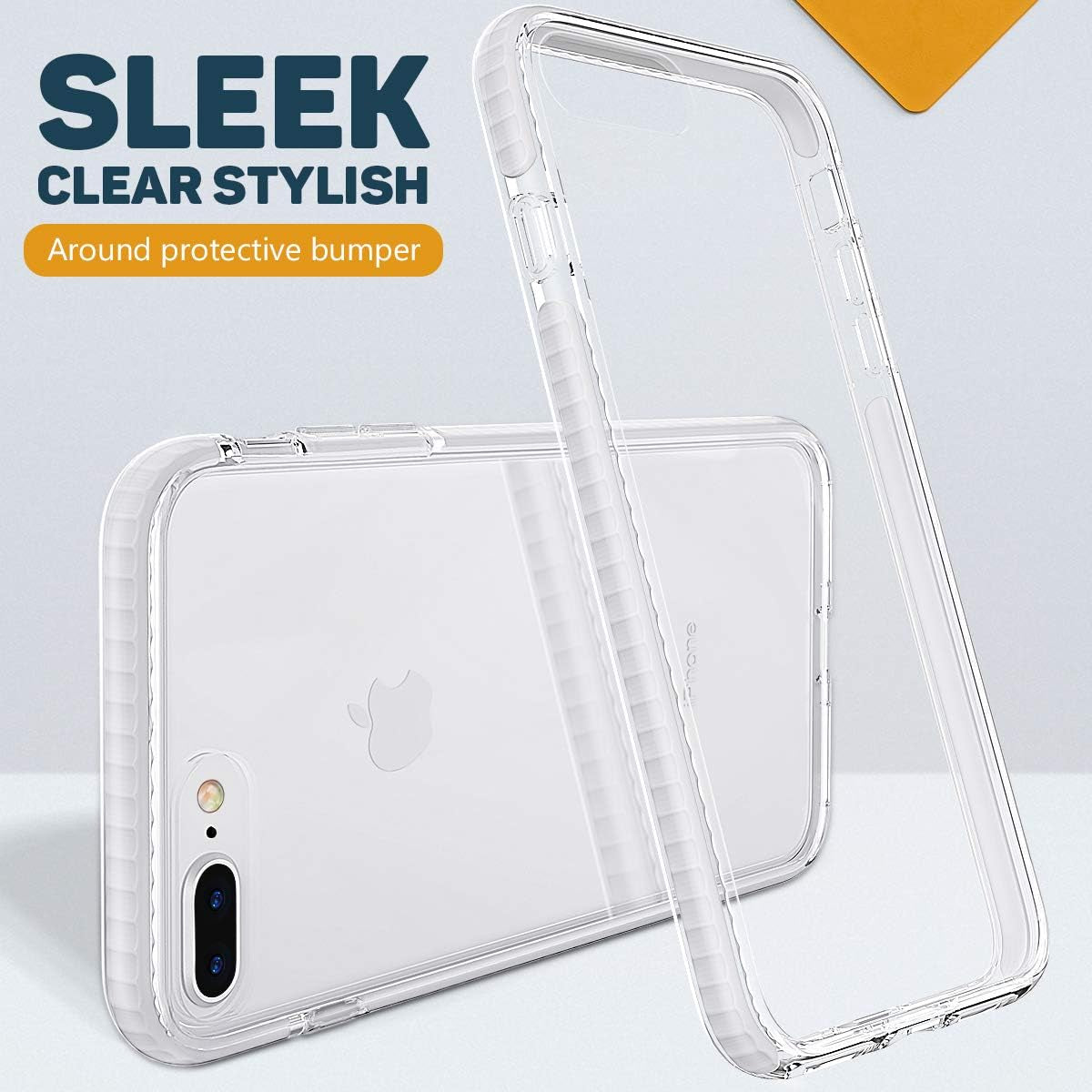 Compatible with Iphone 8 plus Case Compatible with Iphone 7 plus Case Clear Shield Heavy Duty Anti-Yellow Anti-Scratch Shockproof Cover(White)