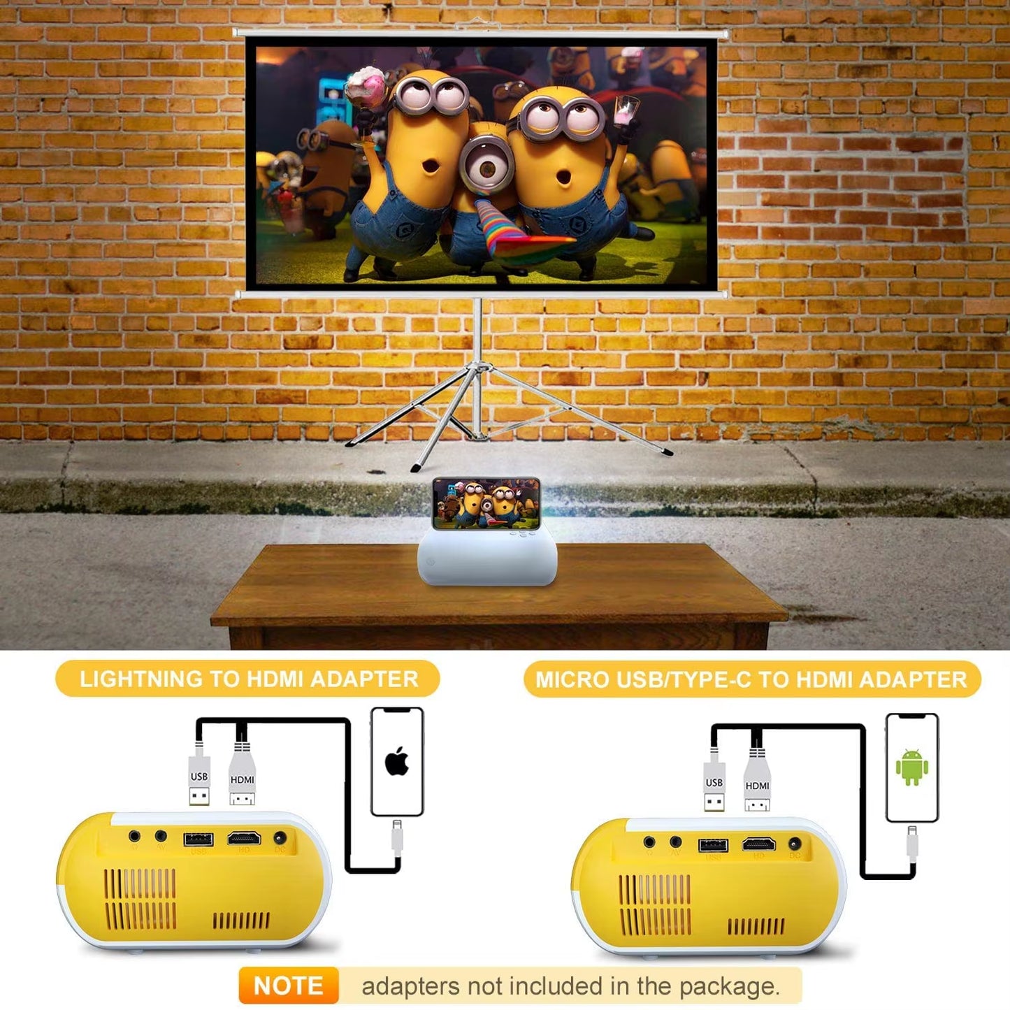 Mini Projector P80 Support 1080P 4000 Lumens Mini Wifi Projector Miracast Video Beamer Home Cinema Movie LED Projetor