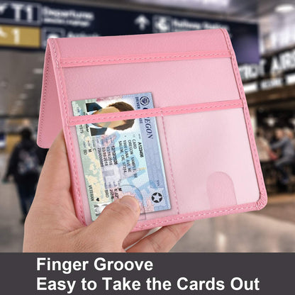 Car Registration and Insurance Holder, Vehicle Glove Box Car Organizer Men Women Wallet Accessories Case for Cards, Essential Document, Driver License, Pink
