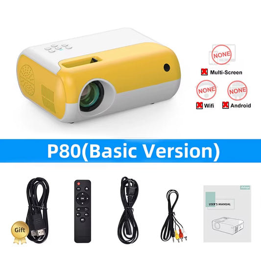 Mini Projector P80 Support 1080P 4000 Lumens Mini Wifi Projector Miracast Video Beamer Home Cinema Movie LED Projetor