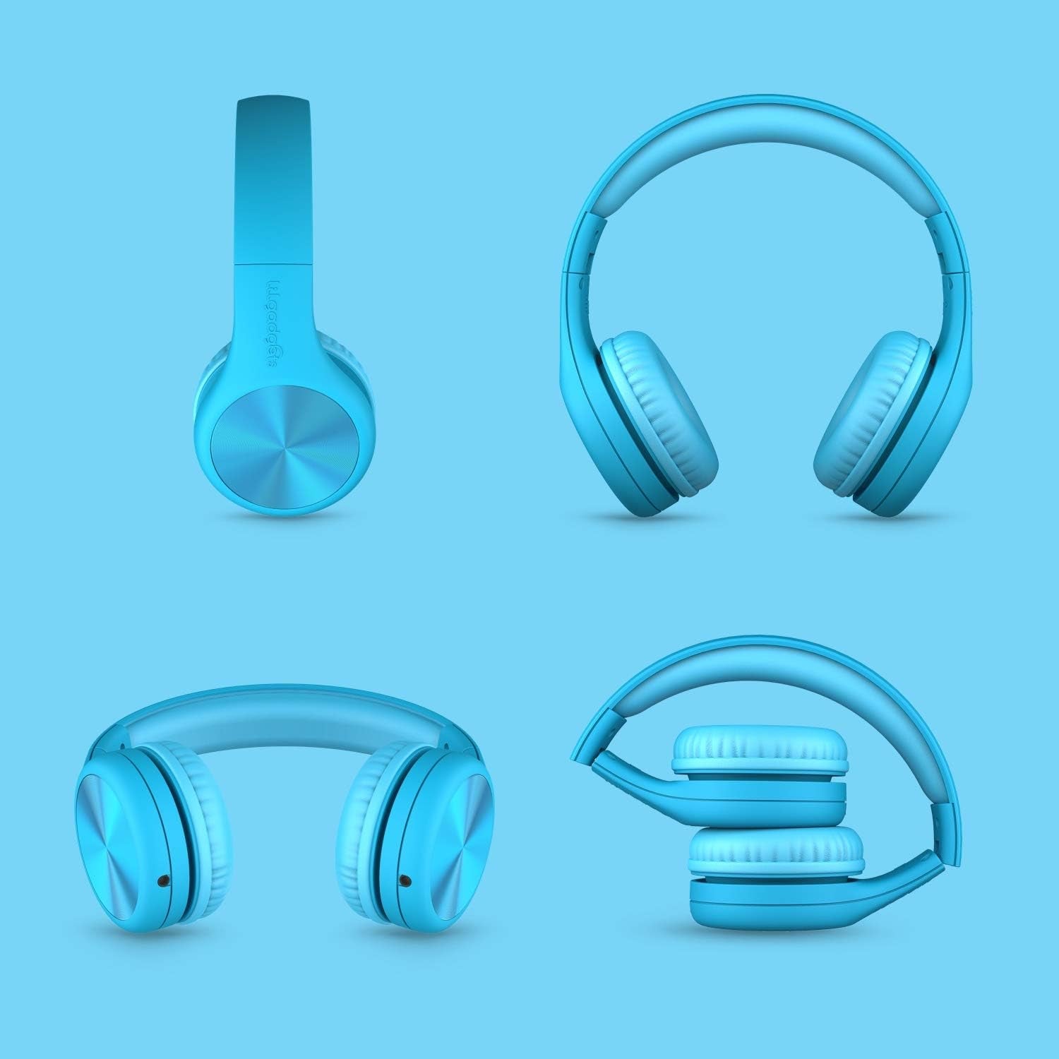 Connect+ Pro Wired Kids Headphones for School with Microphone, Volume Limiting & Noise Reduction Over-Ear Headset with Cord, Shareport Technology & Softtouch Padding, Blue