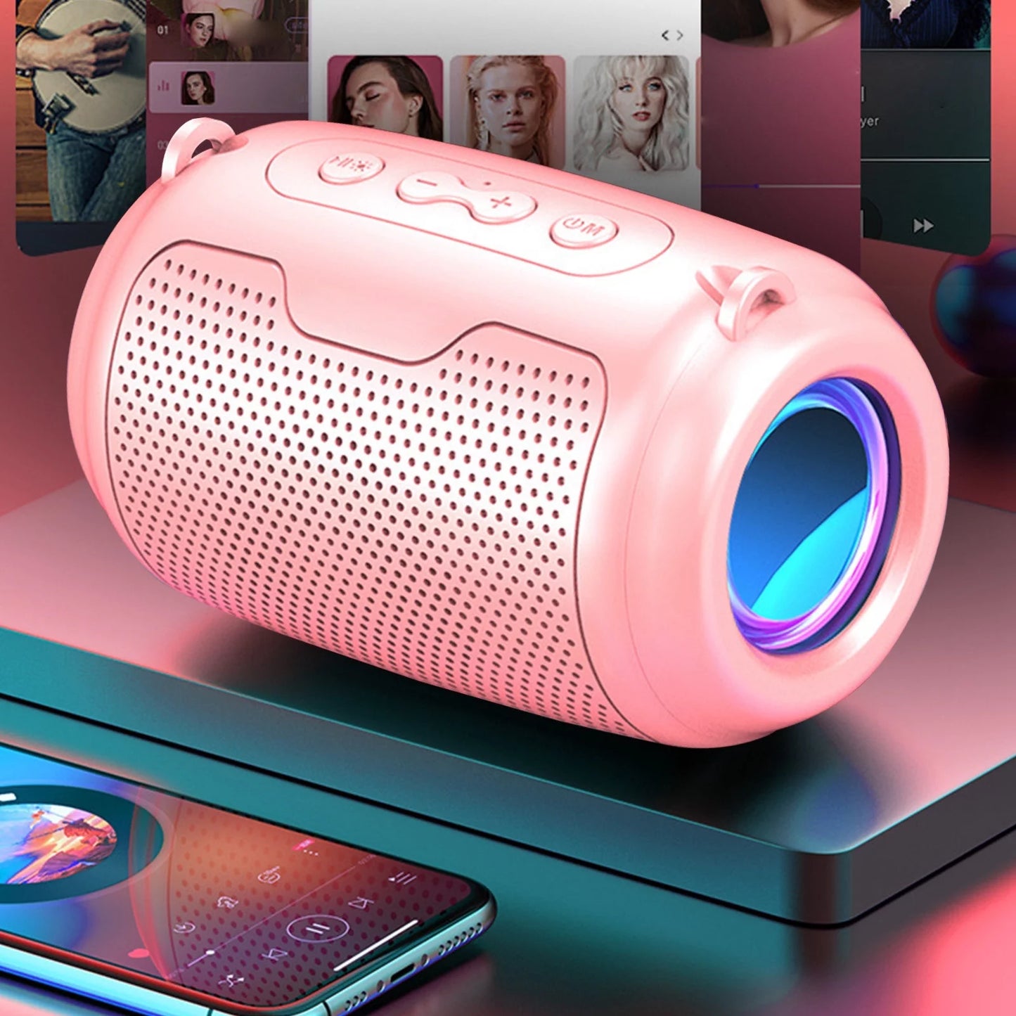 Up to 65% Off!  Bluetooth Speakers Bluetooth 5.0 Colorful Streamer Mini Audio Outdoor Portable Bluetooth Audio Subwoofer Surround Sound Hifi Speaker Computer Speakers