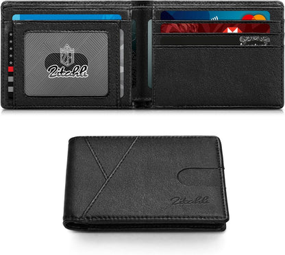 Men'S Slim RFID Blocking Leather Wallet - Premium Bifold Front Pocket Wallet with Gift Box,Leather Card Holder for Everyday Carry