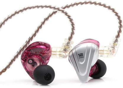 KZ ZSX 5BA+1DD 6 Driver Hybrid In-Ear Hifi Earphones with Zinc Alloy Faceplate, Recessed 2 Pin Detachable Cable for Audiophile Musician (With Mic, Purple)